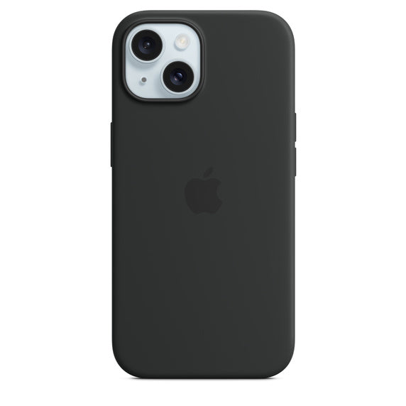 Silikone-etui med MagSafe til iPhone 15 - Sort image